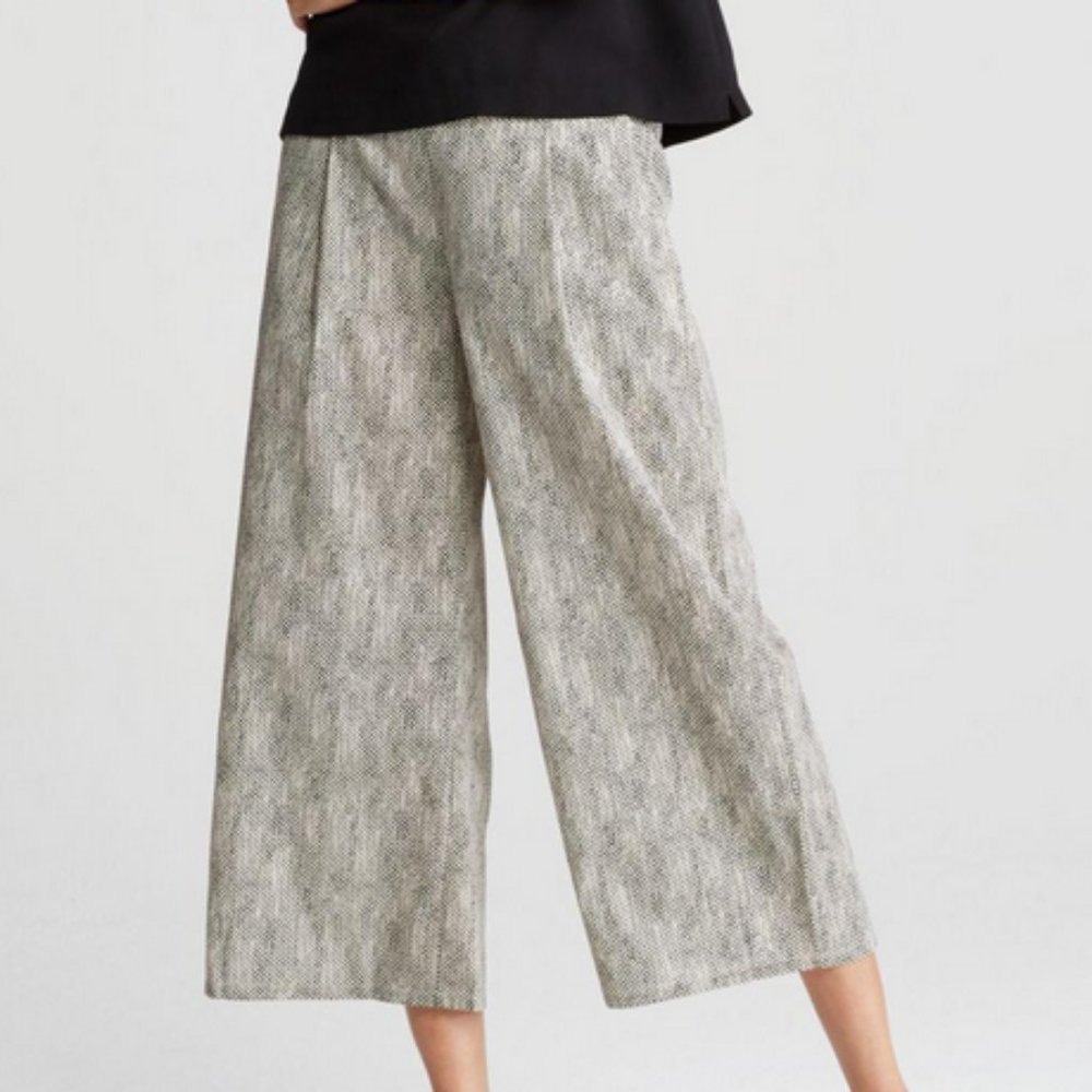 Eileen Fisher Organic Cotton Natural Crop Wide Leg